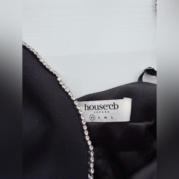 House of CB Maricel Crystallized rhinestone Fringe Ostrich feather Maxi Dress XS - Picture 7 of 11